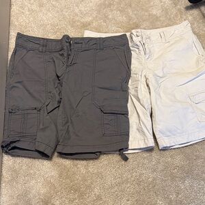 Women's Gray and Beige Cargo Shorts